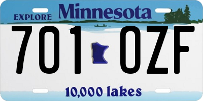 MN license plate 701OZF