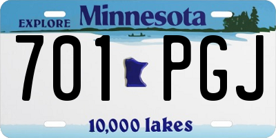 MN license plate 701PGJ