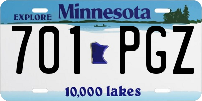 MN license plate 701PGZ