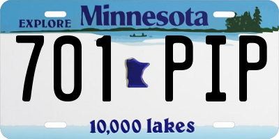 MN license plate 701PIP