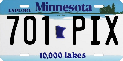 MN license plate 701PIX