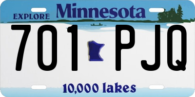 MN license plate 701PJQ