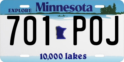 MN license plate 701POJ