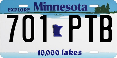 MN license plate 701PTB