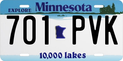 MN license plate 701PVK