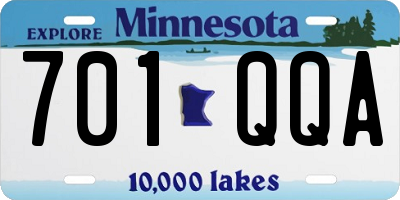 MN license plate 701QQA
