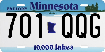 MN license plate 701QQG