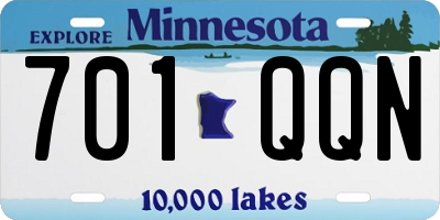 MN license plate 701QQN