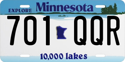 MN license plate 701QQR