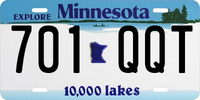 MN license plate 701QQT