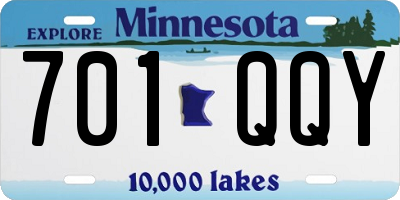 MN license plate 701QQY