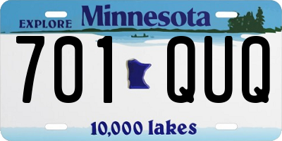 MN license plate 701QUQ