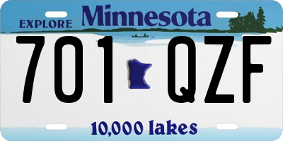 MN license plate 701QZF