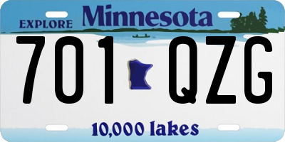 MN license plate 701QZG