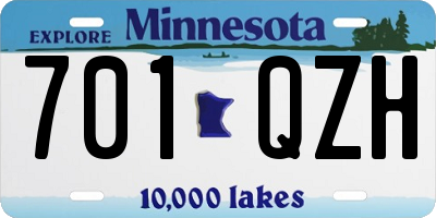 MN license plate 701QZH