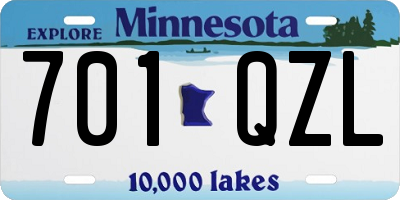 MN license plate 701QZL