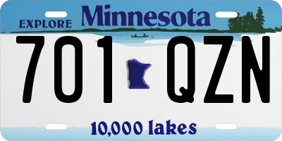 MN license plate 701QZN