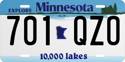 MN license plate 701QZO