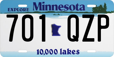 MN license plate 701QZP