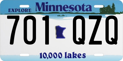 MN license plate 701QZQ
