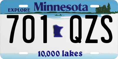 MN license plate 701QZS