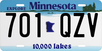 MN license plate 701QZV