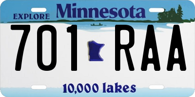 MN license plate 701RAA