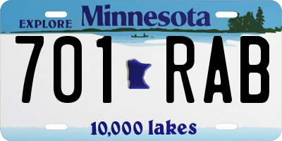 MN license plate 701RAB