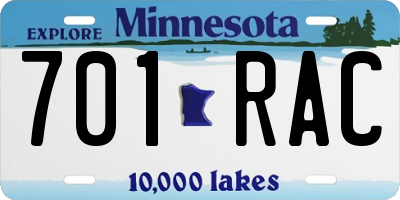 MN license plate 701RAC