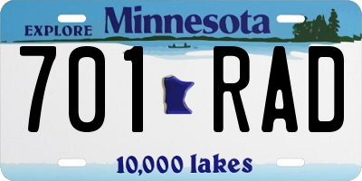 MN license plate 701RAD