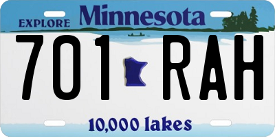 MN license plate 701RAH