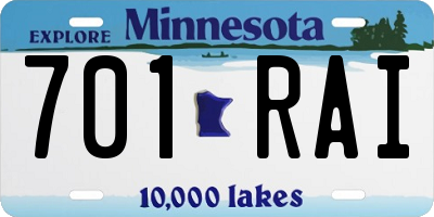 MN license plate 701RAI