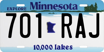 MN license plate 701RAJ