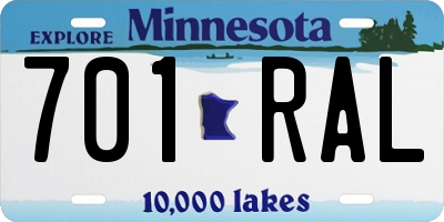 MN license plate 701RAL