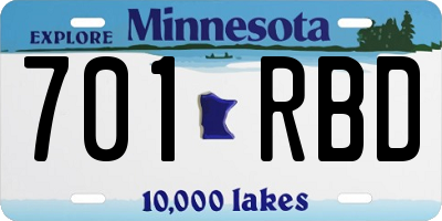 MN license plate 701RBD