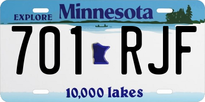 MN license plate 701RJF