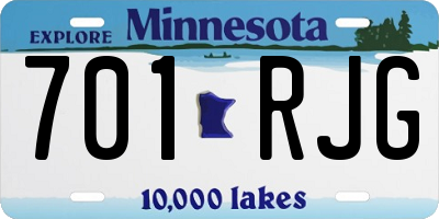 MN license plate 701RJG