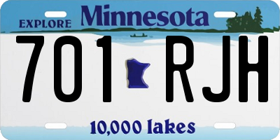 MN license plate 701RJH