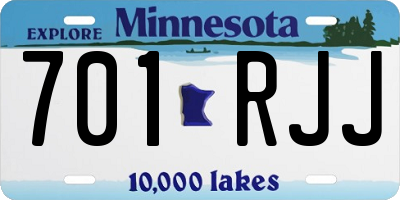 MN license plate 701RJJ