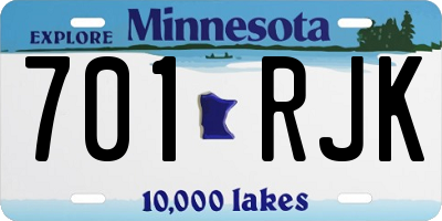 MN license plate 701RJK