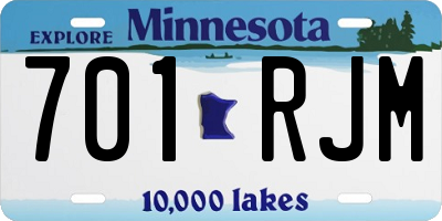 MN license plate 701RJM