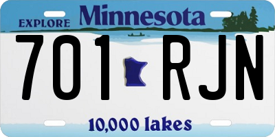 MN license plate 701RJN
