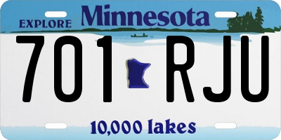 MN license plate 701RJU