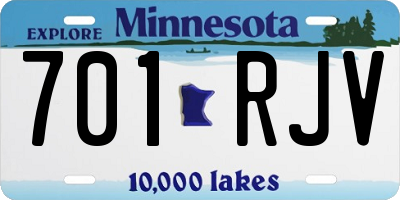MN license plate 701RJV