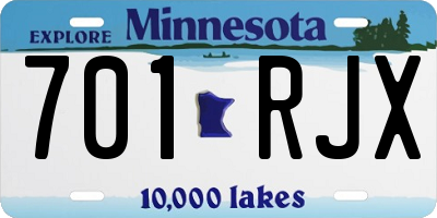MN license plate 701RJX