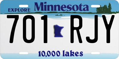 MN license plate 701RJY