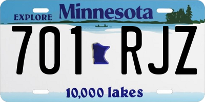MN license plate 701RJZ