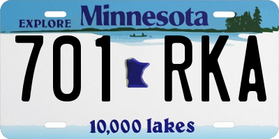 MN license plate 701RKA