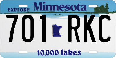 MN license plate 701RKC
