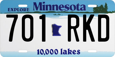 MN license plate 701RKD